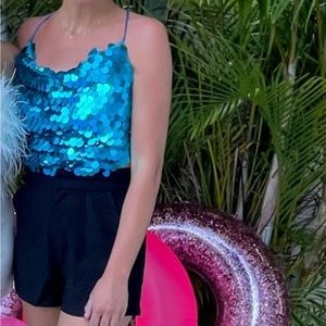 12th tribe blue sequin tank top. Size medium.